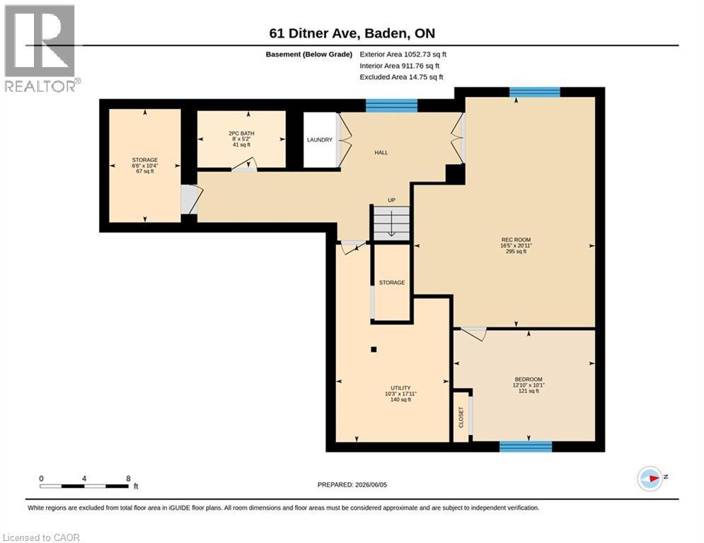 Basement / Recreation room - 61 Ditner Avenue, Baden, ON - Other