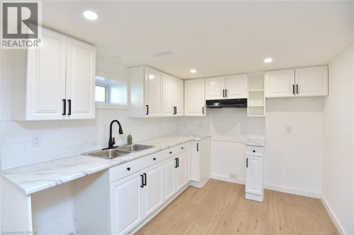 19 Gildea Street, Hamilton, ON - Indoor Photo Showing Kitchen With Double Sink