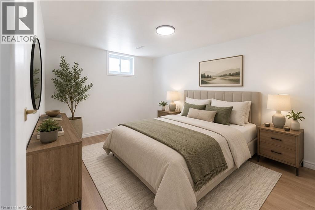 Virtually Staged - 65 Garden Crescent Unit# Lower, Hamilton, ON - Indoor Photo Showing Bedroom