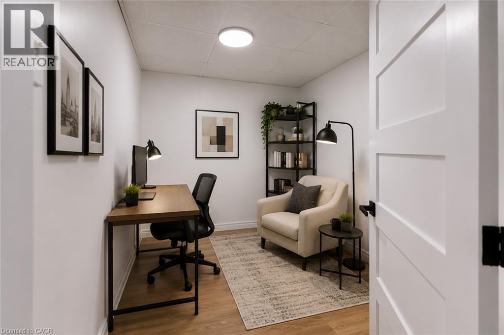 Virtually Staged - 65 Garden Crescent Unit# Lower, Hamilton, ON - Indoor Photo Showing Office