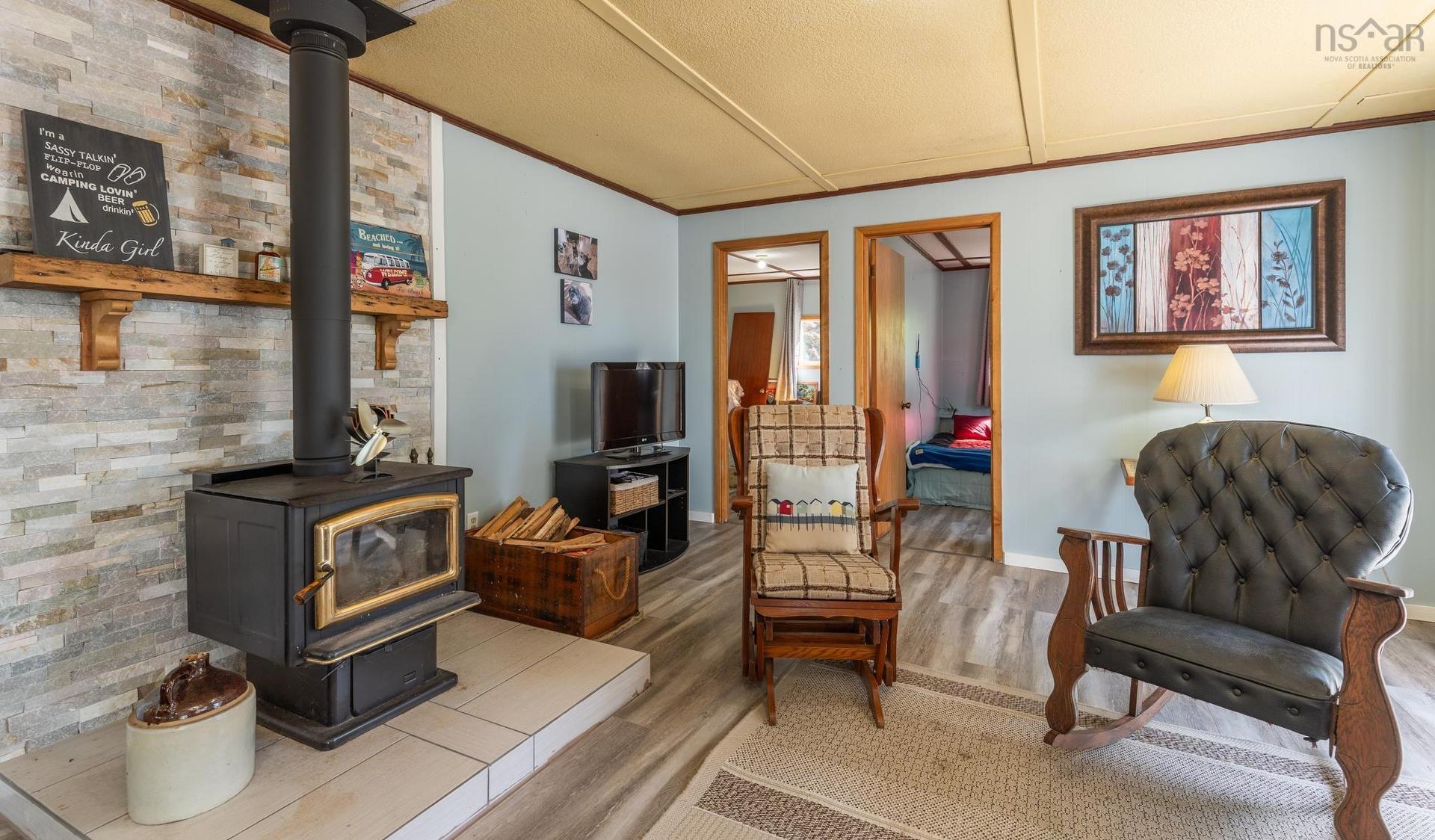 799 Coldstream Road, East Quinan, NS - Indoor Photo Showing Other Room With Fireplace