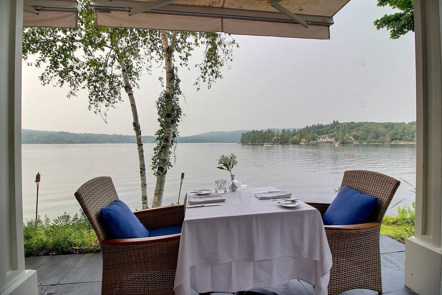 Dining Room - 114-694 Ch. Ripple Cove, Ayer'S Cliff, QC - Outdoor With Body Of Water