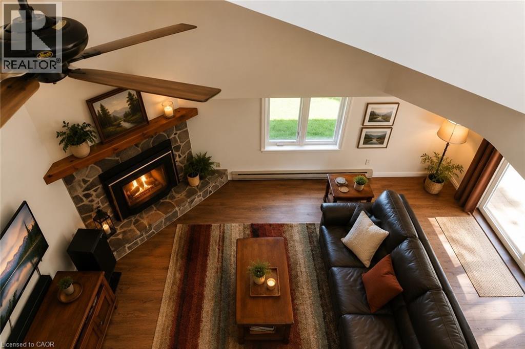 virtual stage - 9 Trafalgar Road, Collingwood, ON - Indoor With Fireplace