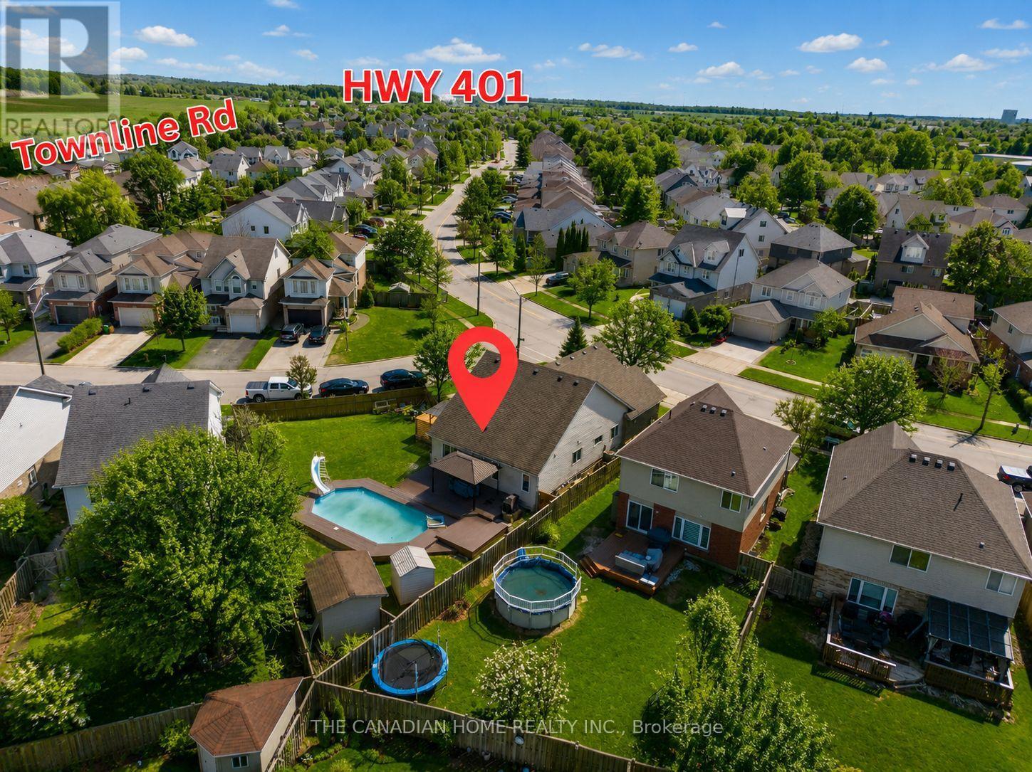Aerial View - AI Modified Image - 339 Kerwood Drive, Cambridge, ON