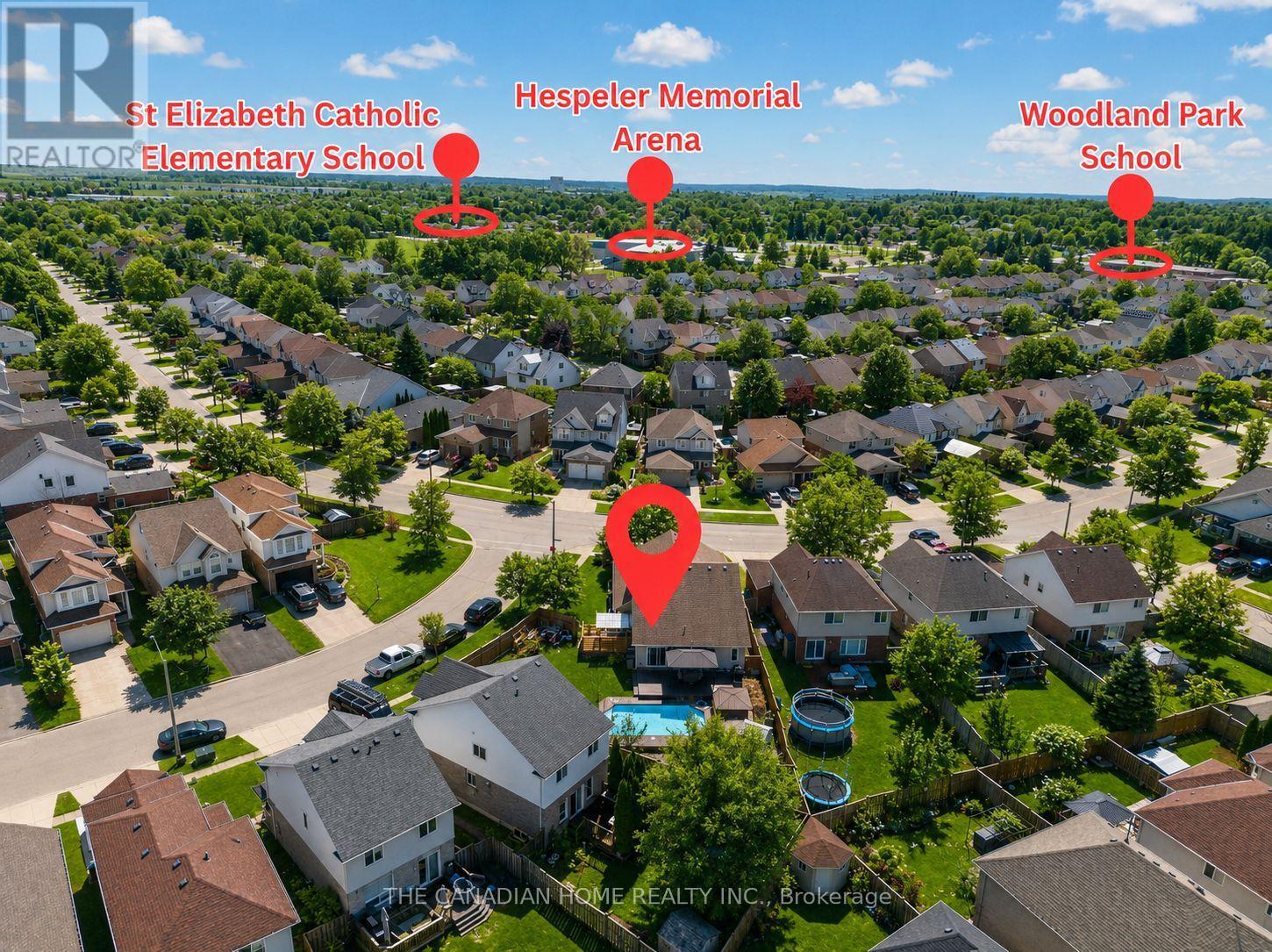 Aerial View - AI Modified Image - 339 Kerwood Drive, Cambridge, ON