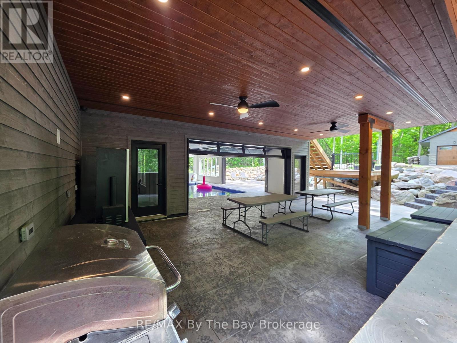 Covered Entertainment Area off the Pool - 95 Spruce Street, Tiny, ON