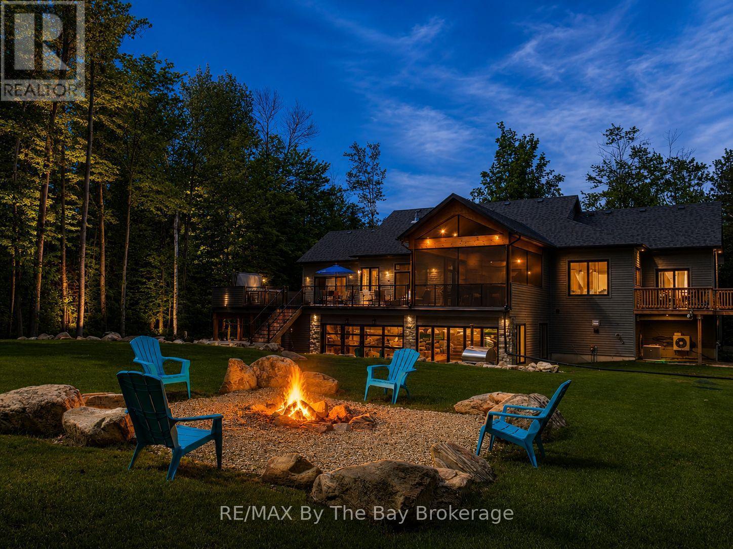Backyard with FirePit Area - 95 Spruce Street, Tiny, ON
