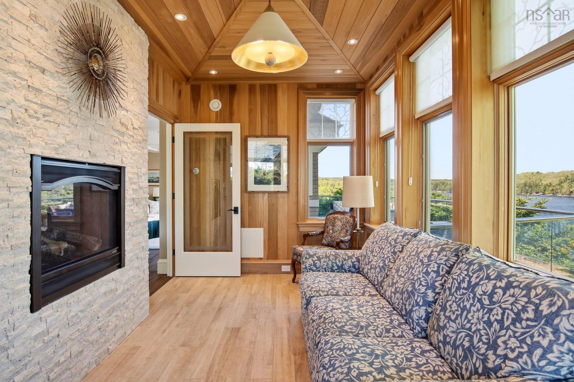 6 Mary Lane, Chester Basin, NS - Indoor Photo Showing Living Room With Fireplace