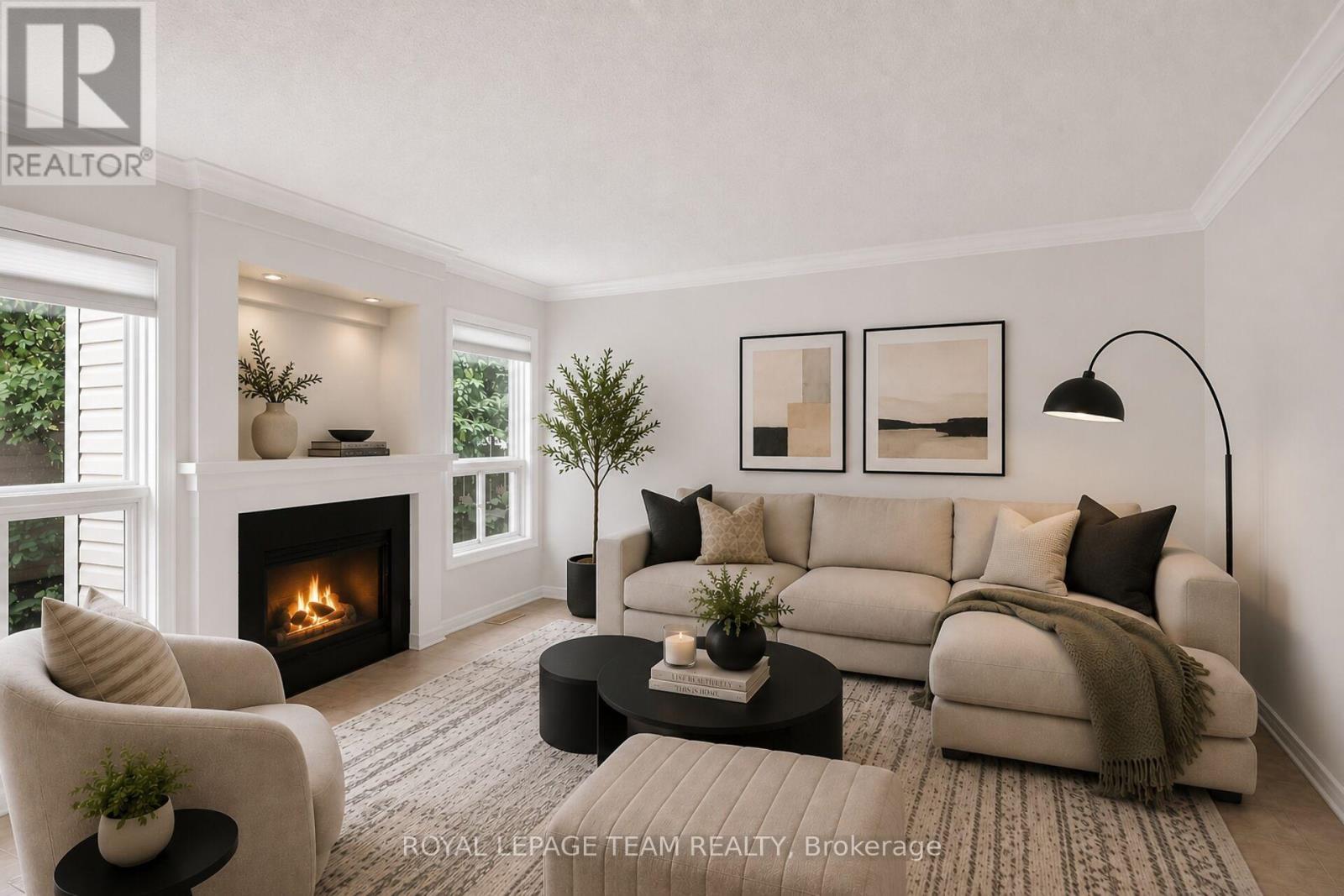 Virtually staged family room - 19 Windhurst Drive, Ottawa, ON
