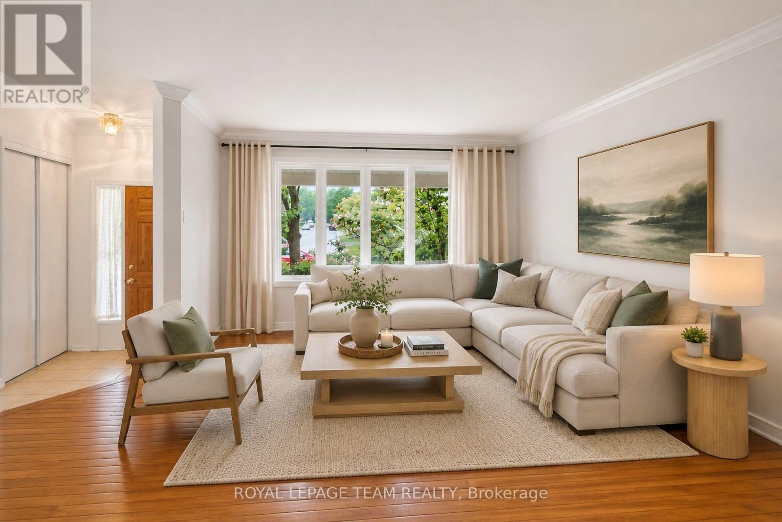Virtually staged living room - 19 Windhurst Drive, Ottawa, ON