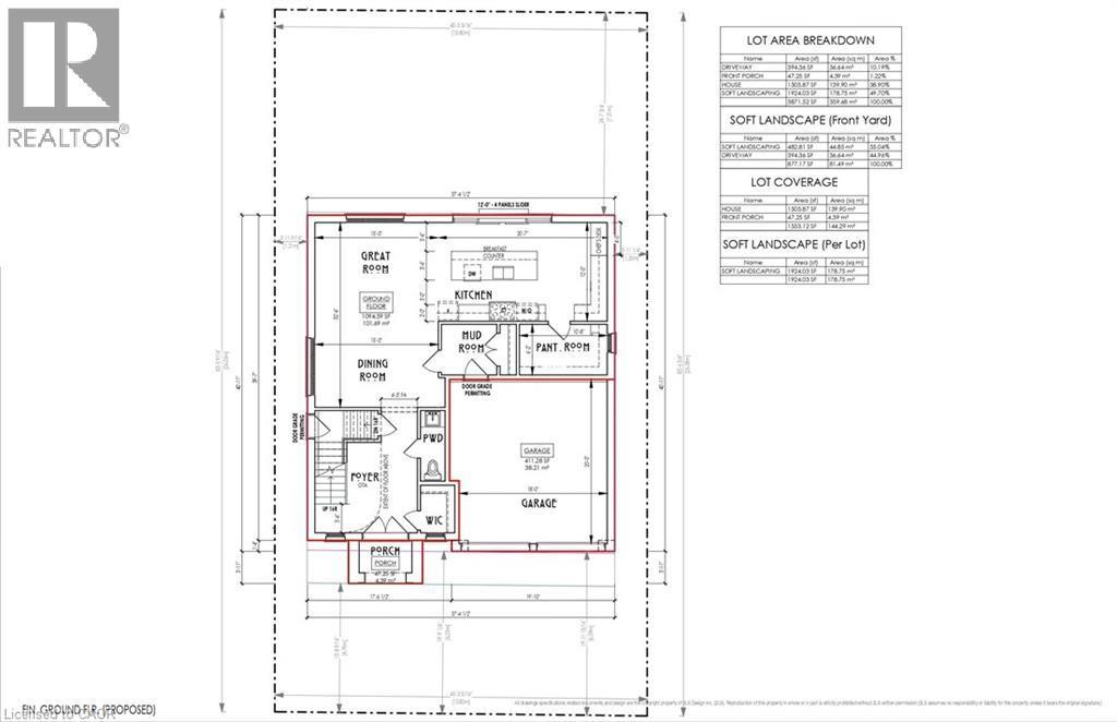 Main Level Floor plan - 17 Davinci Boulevard, Hamilton, ON