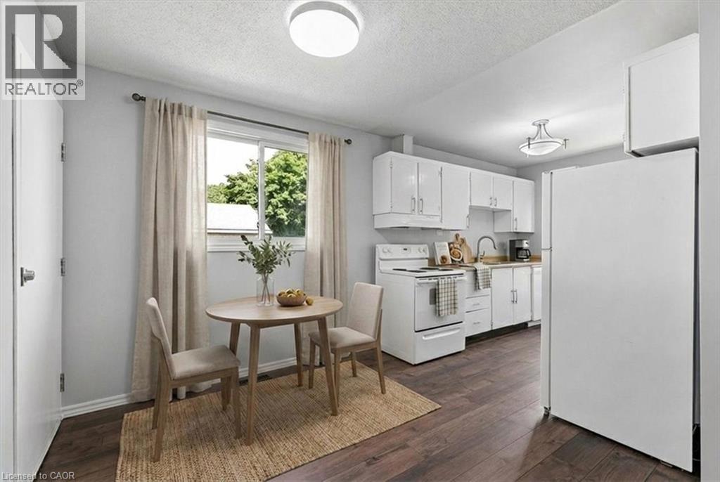 Upper level kitchen/dining area (virtually staged) - 96 Pathfinder Crescent, Kitchener, ON