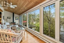 Wall of windows, Cozy gas fireplace -