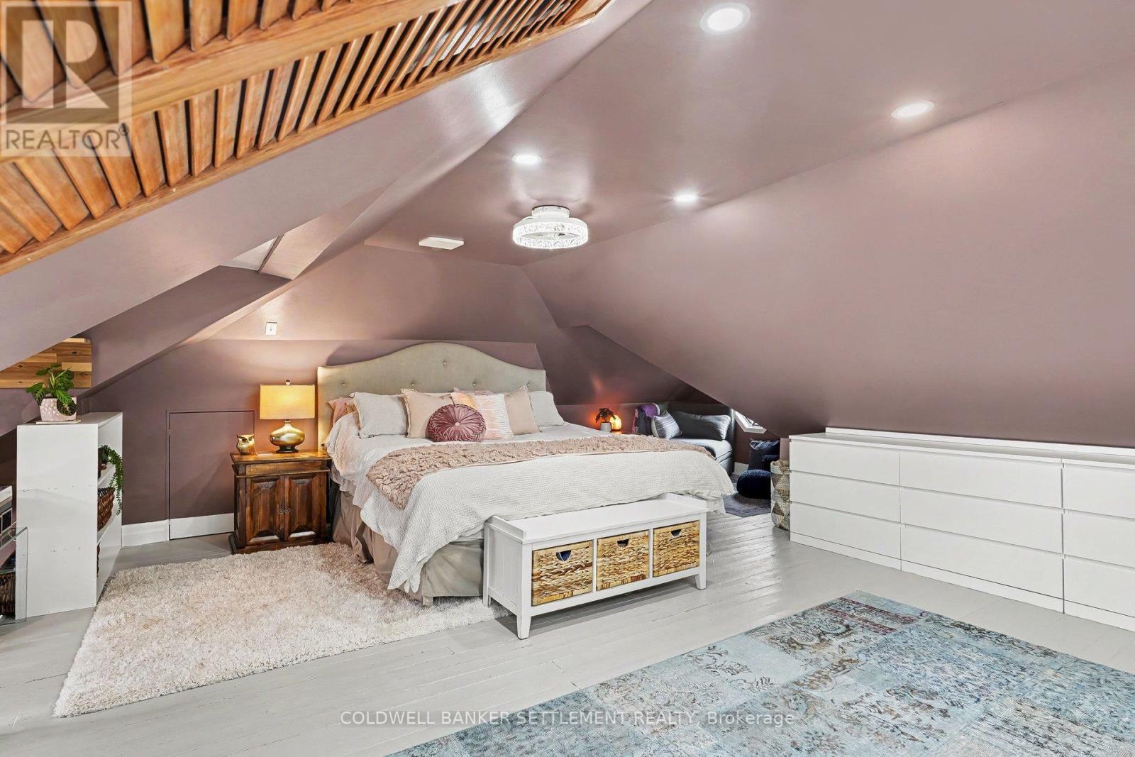 Enchanting attic primary bedroom. - 1 Burchell Boulevard, Perth, ON - Indoor Photo Showing Bedroom