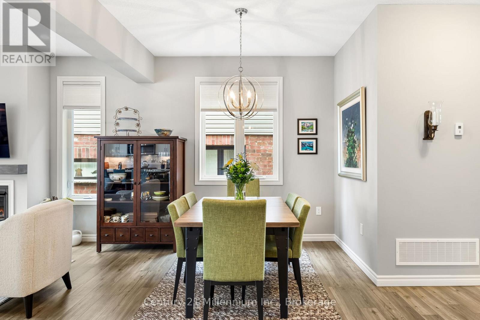 1010 Wright Drive, Midland, ON - Indoor Photo Showing Dining Room With Fireplace