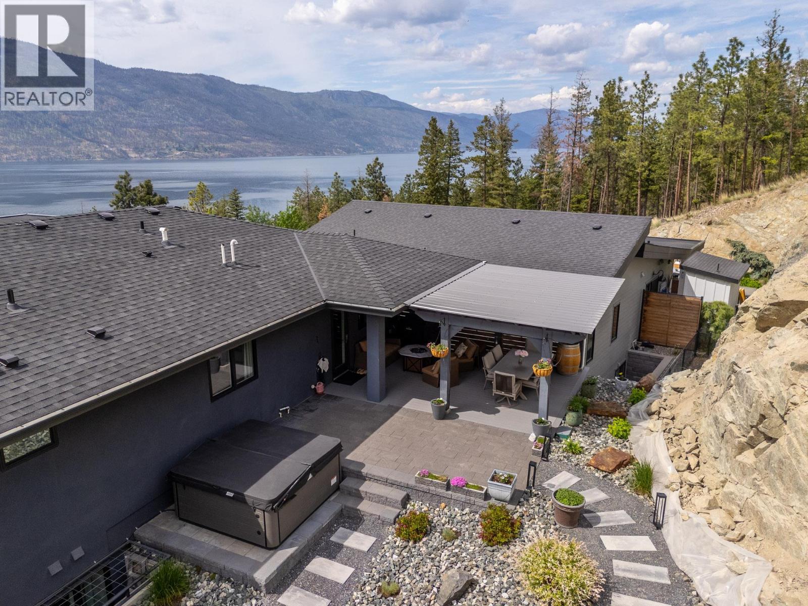 3643 Wild Rose Road, Kelowna, BC - Outdoor With Body Of Water With Deck Patio Veranda With View