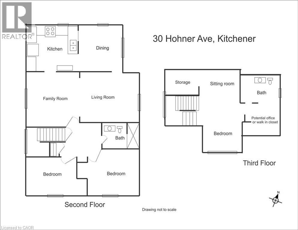 Floor plan second and Third floor - 30 Hohner Avenue, Kitchener, ON - Other