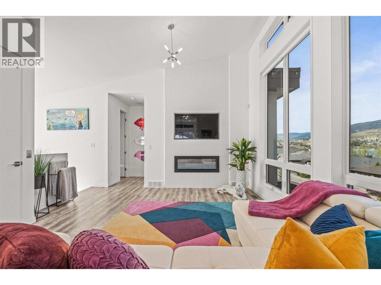 7938 Graystone Drive, Coldstream, BC - Indoor Photo Showing Living Room With Fireplace