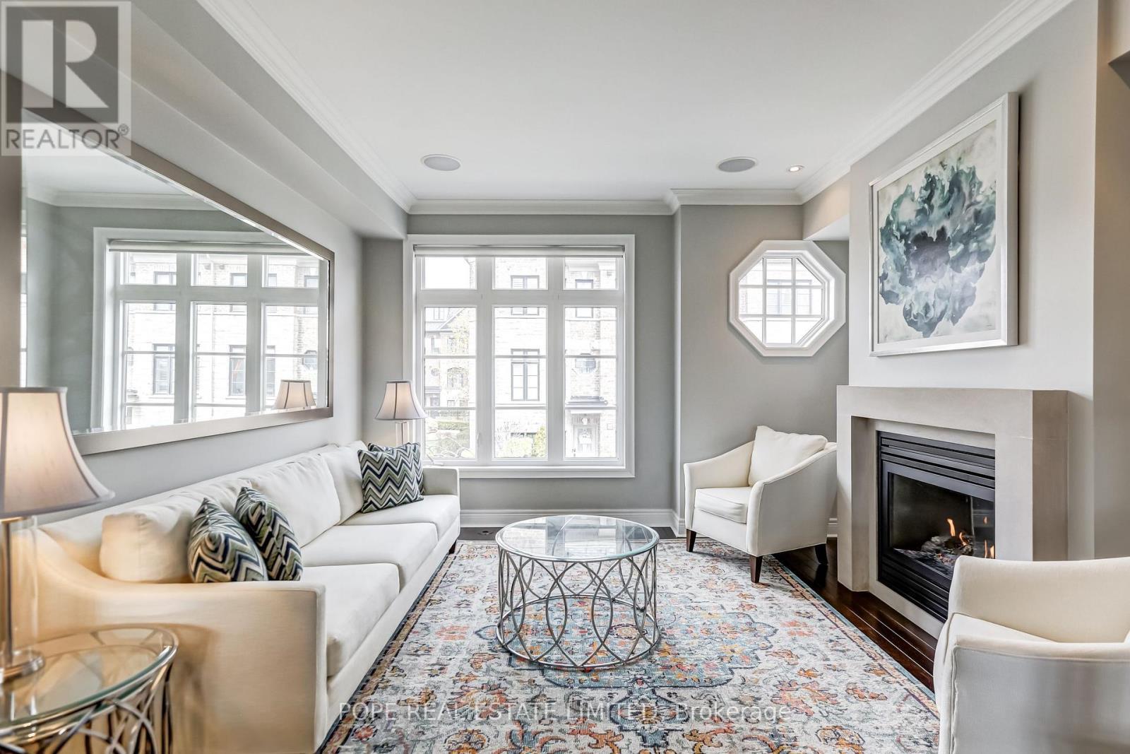 21 Ruby Lang Lane, Toronto, ON - Indoor Photo Showing Living Room With Fireplace