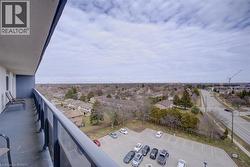 Expansive private balcony with a metal and glass railing, offering broad urban and suburban scenery - 