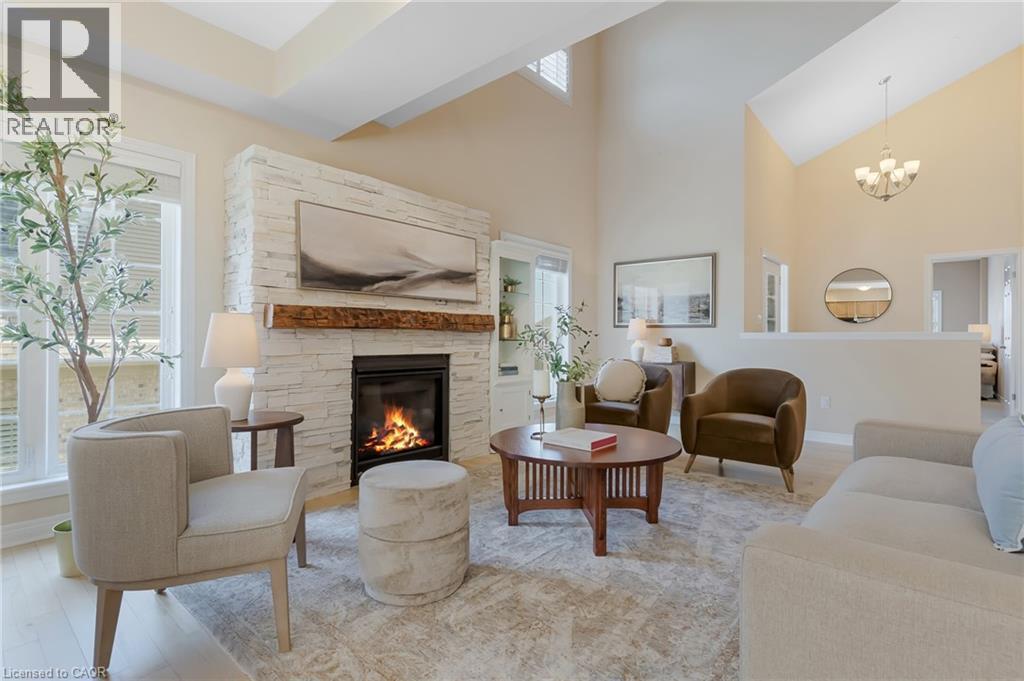 227 Chestnut Hill Crescent, Kitchener, ON - Indoor Photo Showing Living Room With Fireplace