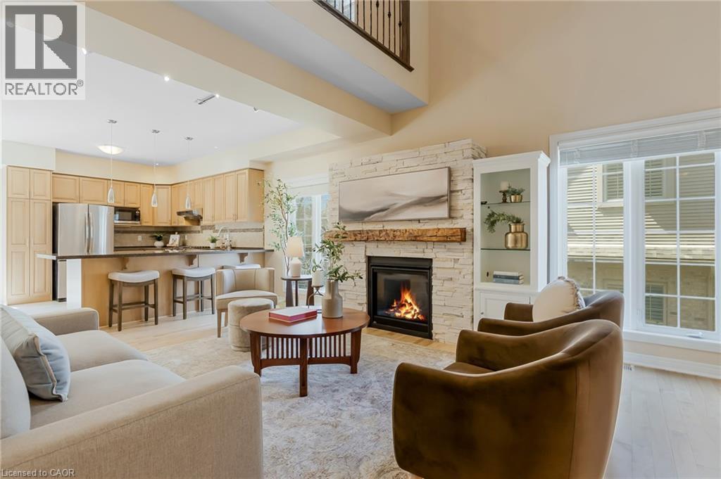 227 Chestnut Hill Crescent, Kitchener, ON - Indoor Photo Showing Living Room With Fireplace