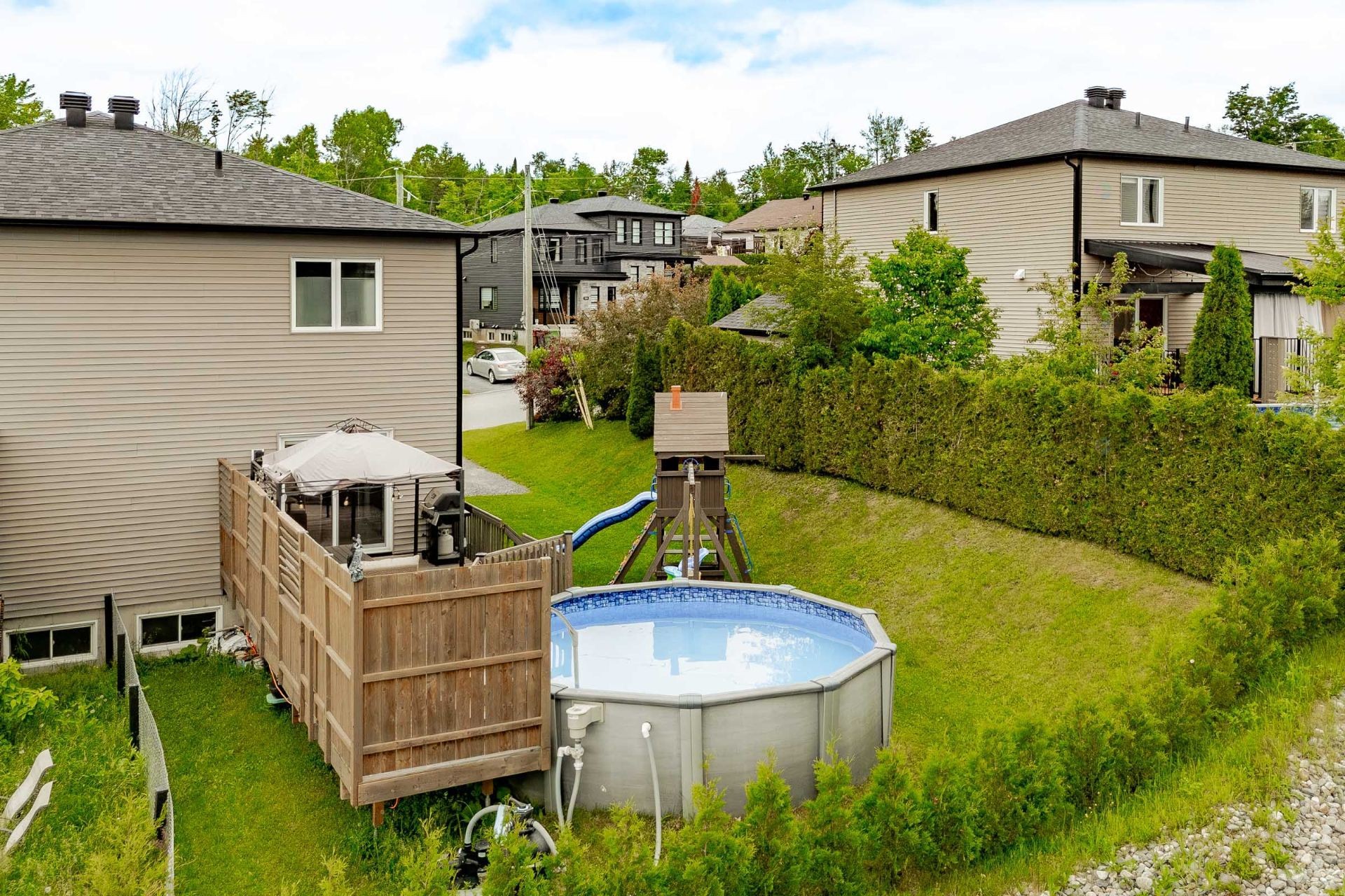 Extérieur - 95 Rue Raymond-Auger, Sherbrooke (Brompton/Rock Forest/Saint-Élie/Deauville), QC - Outdoor With Above Ground Pool With Backyard With Exterior