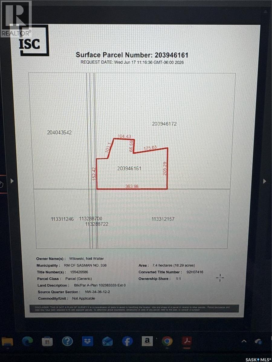 Witowski Acreage, Sasman Rm No. 336, SK