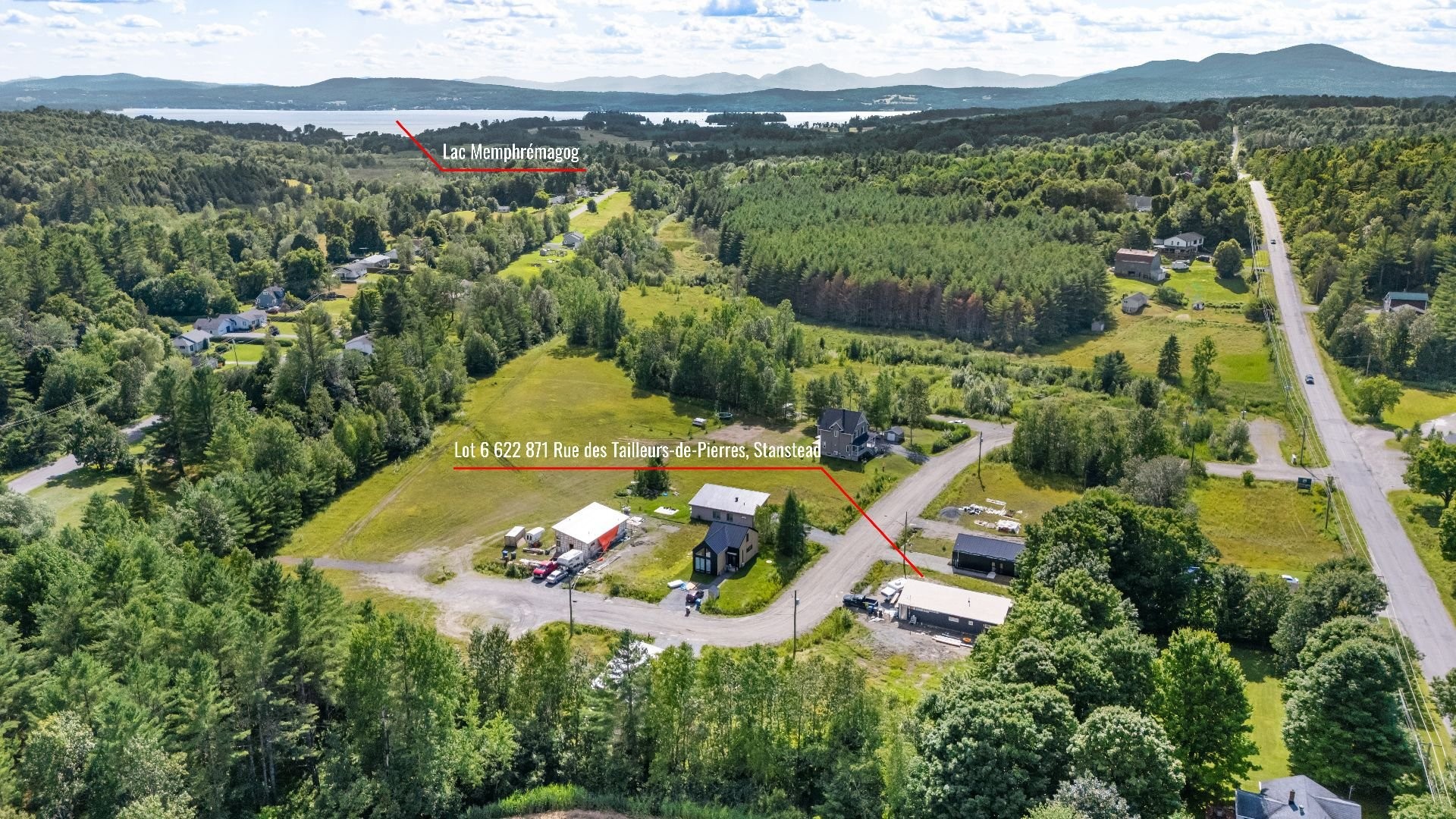 Aerial View - Rue Des Tailleurs-De-Pierre, Stanstead - Ville, QC