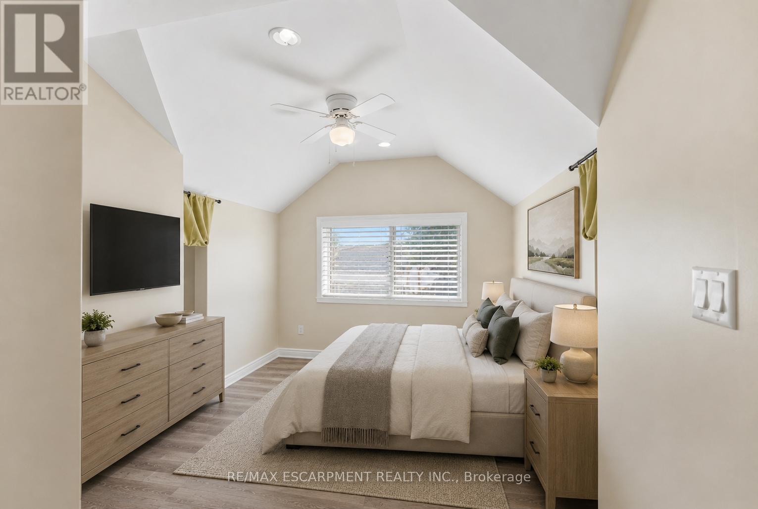 Virtually Staged - Bedroom 2nd level - 309 Cope Street, Hamilton, ON - Indoor Photo Showing Bedroom