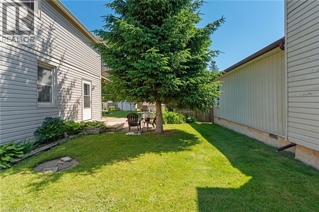 Expansive green lawn with a mature evergreen tree - 2 Mill Street E, York, ON