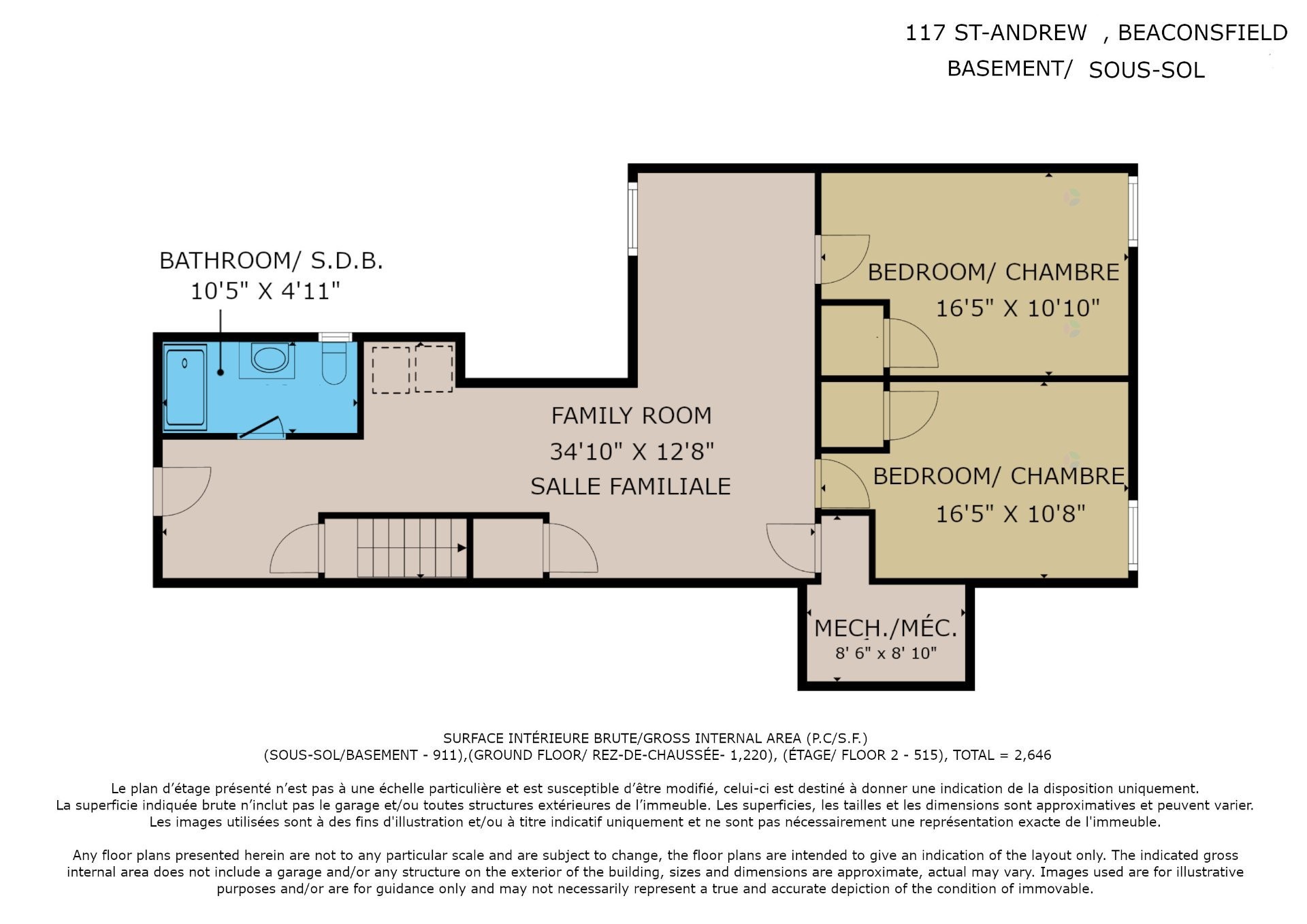 Floor Plan - 117 Av. St-Andrew, Beaconsfield, QC