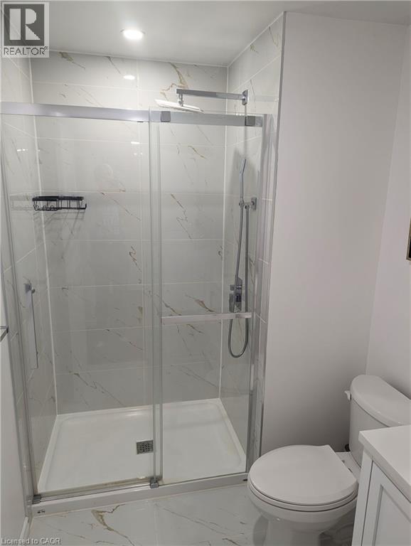 Glass door shower with rainfall shower head - 561 Marl Meadow Crescent Unit# Lower, Kitchener, ON