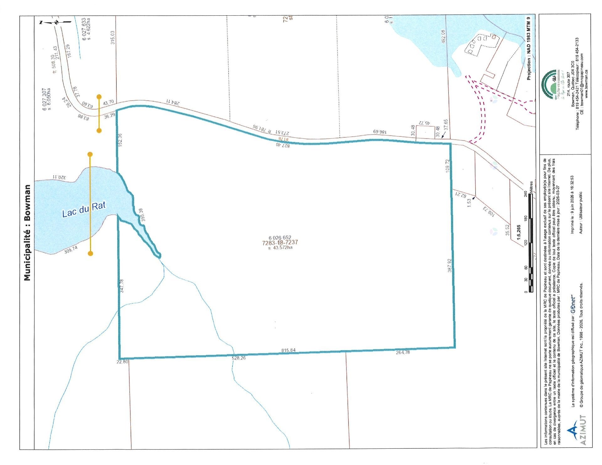 Lot - 178 Route 307, Bowman, QC