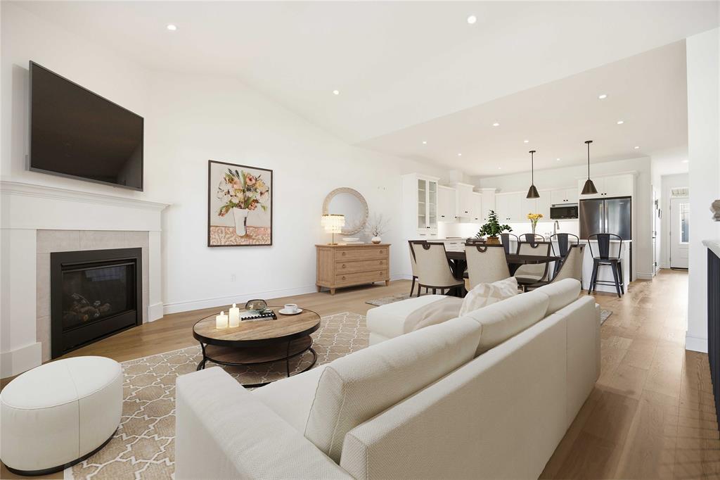 102 Leneve Street, Lambton Shores, ON - Indoor Photo Showing Living Room With Fireplace