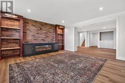 Brick Feature Wall w/Built-in Shelves -