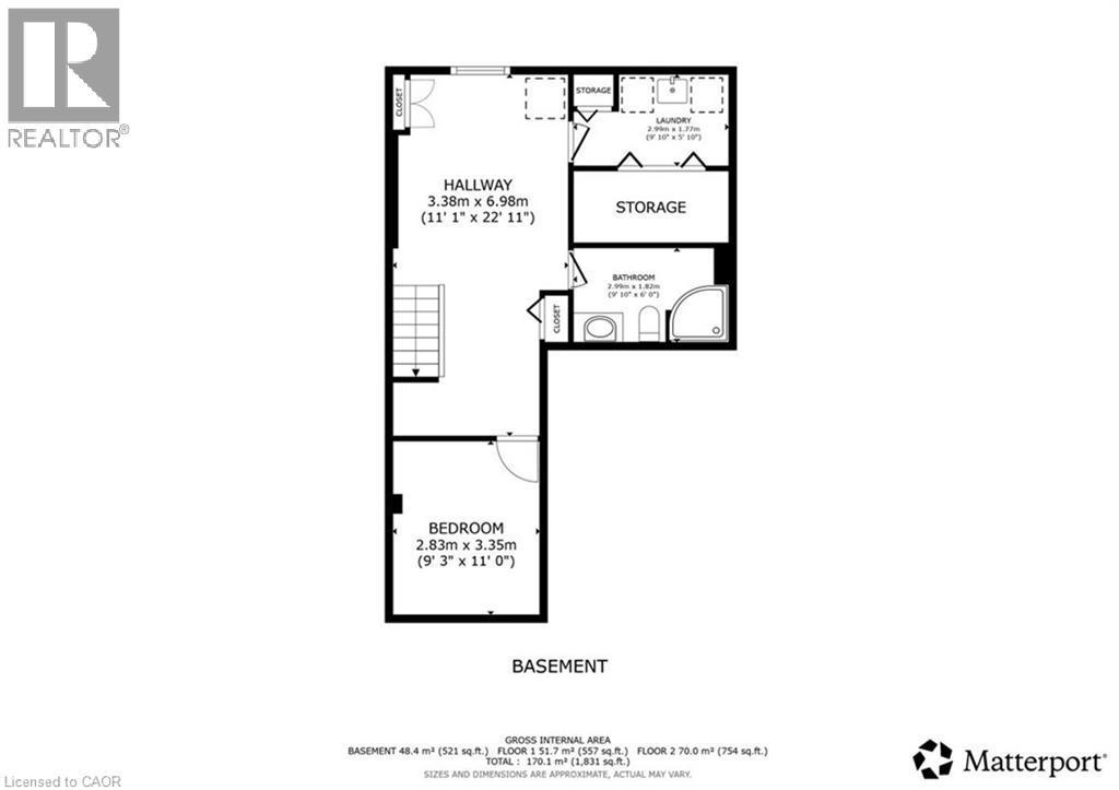 Floor plan - Basement - 980 Creekside Drive, Waterloo, ON - Other