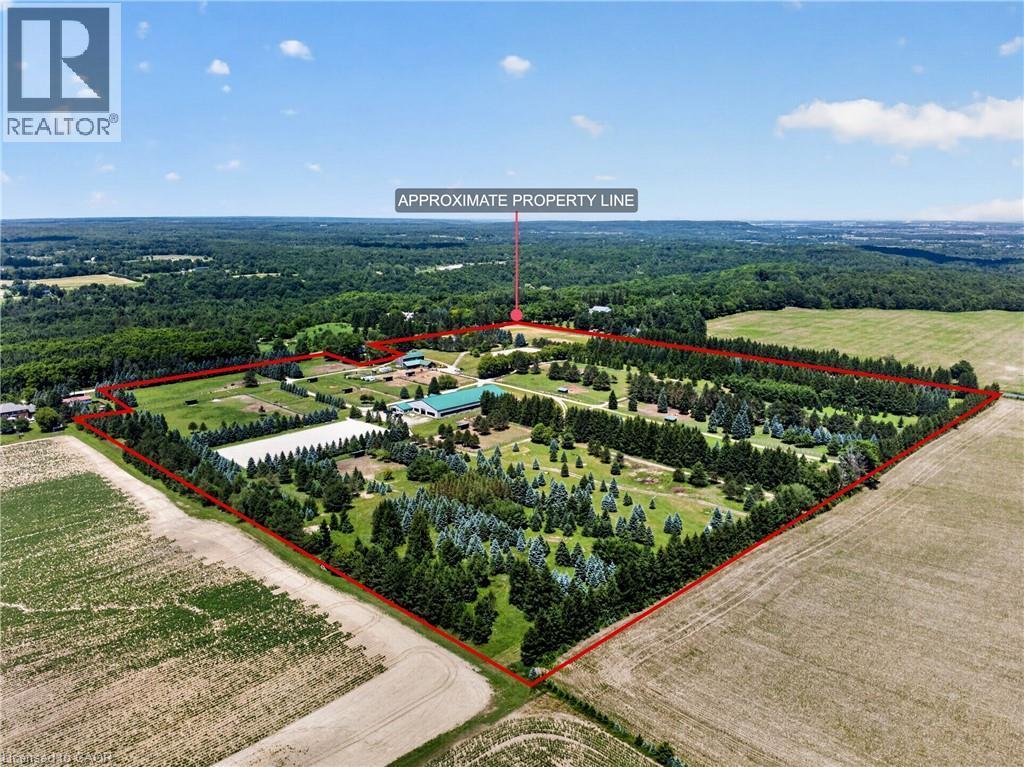 RED OUTLINE IS AN APPROXIMATION OF THE LOT LINES - 564 8Th Concession Road E, Carlisle, ON