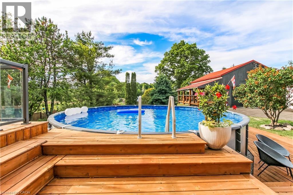 657 Windham Road 14 Road, Simcoe, ON - Outdoor With Above Ground Pool