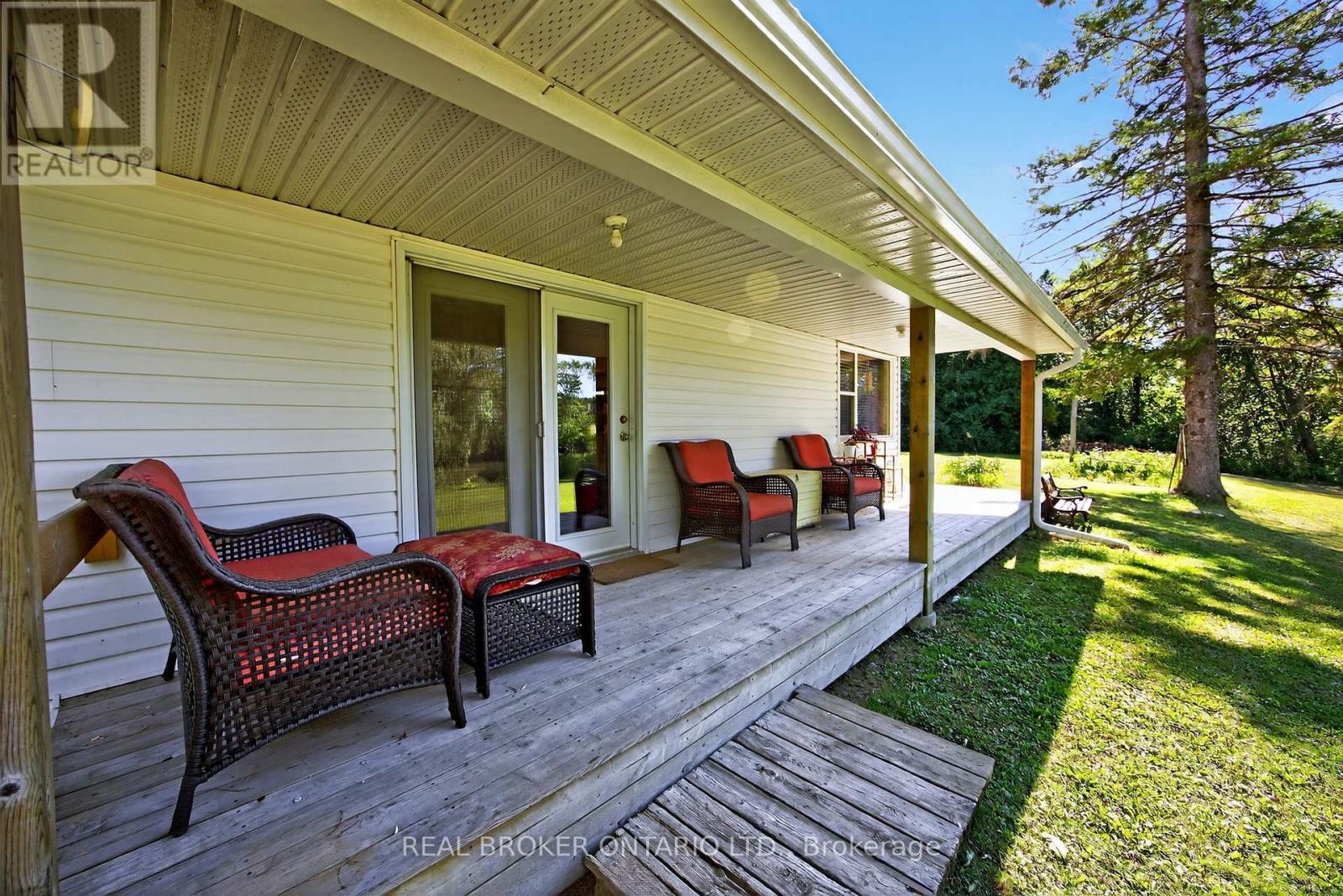 Covered Back Porch - 2174 Atkinson Road, Springwater, ON