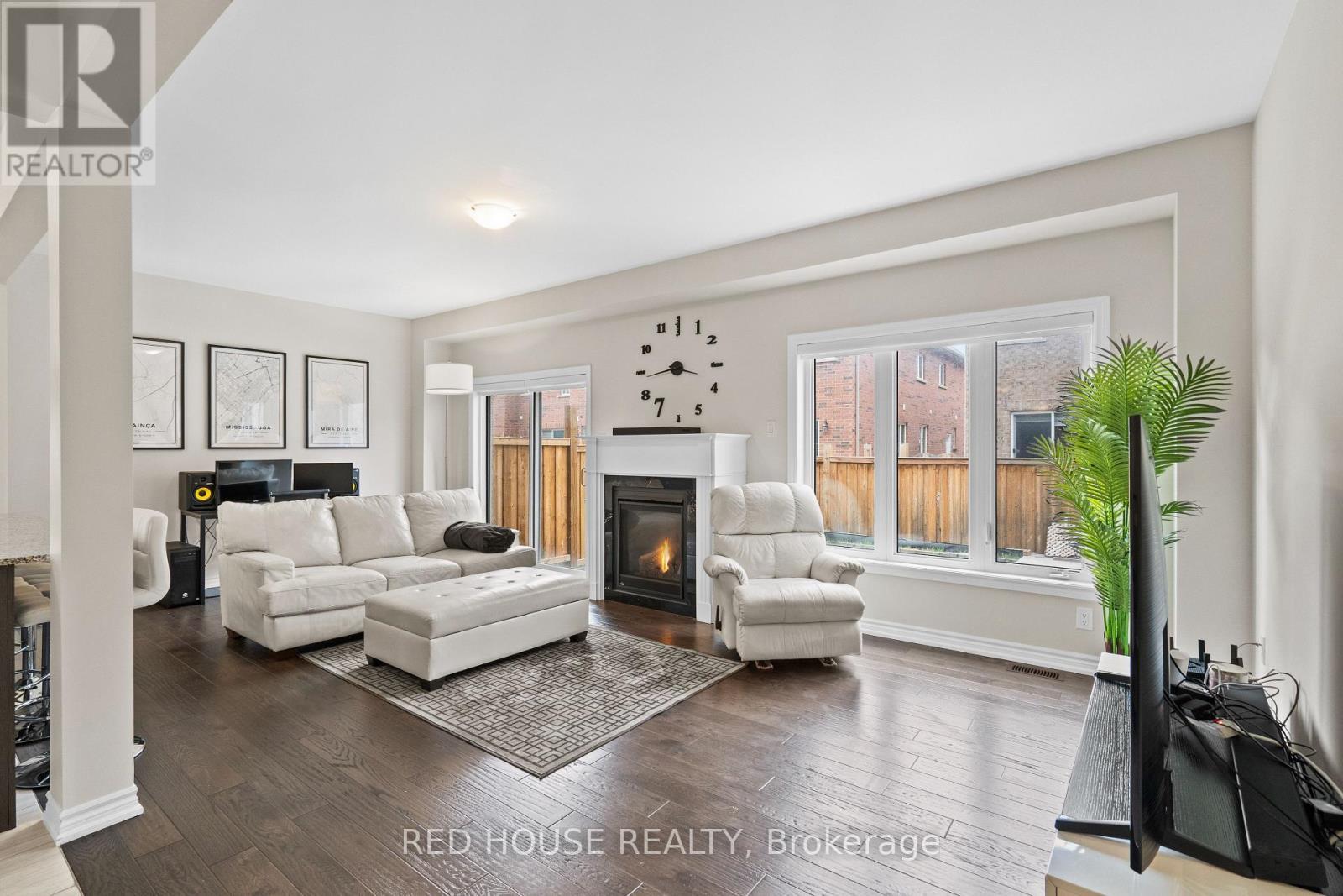 46 Dolobram Trail, Brampton, ON - Indoor Photo Showing Living Room With Fireplace