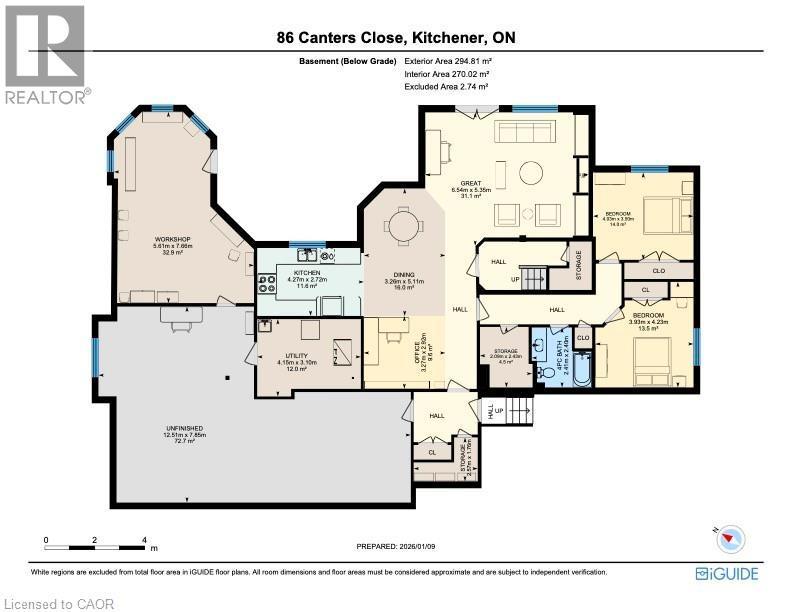 Basement Floorplan - 86 Canters Close, Kitchener, ON - Other