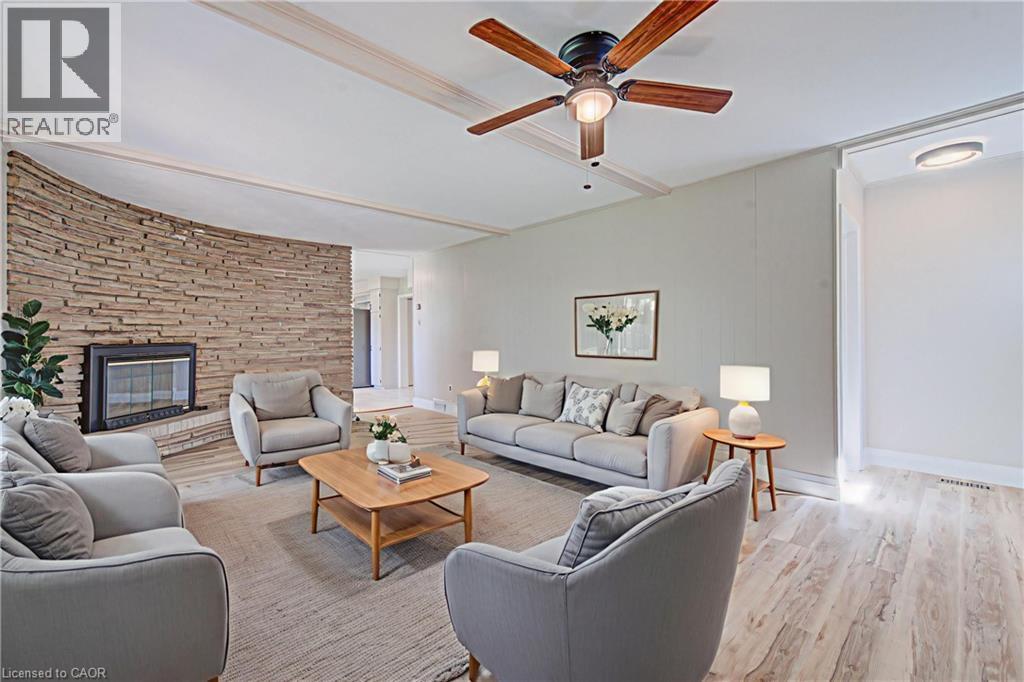 144 Shuh Avenue, Kitchener, ON - Indoor Photo Showing Living Room With Fireplace