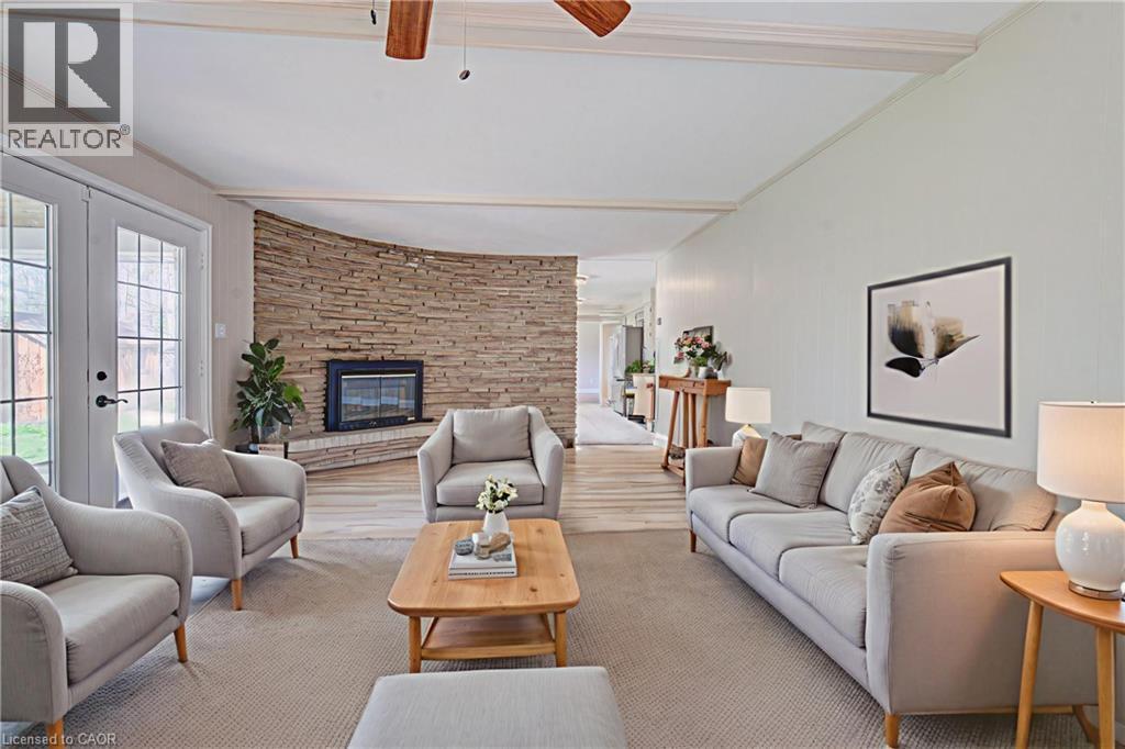 144 Shuh Avenue, Kitchener, ON - Indoor Photo Showing Living Room With Fireplace