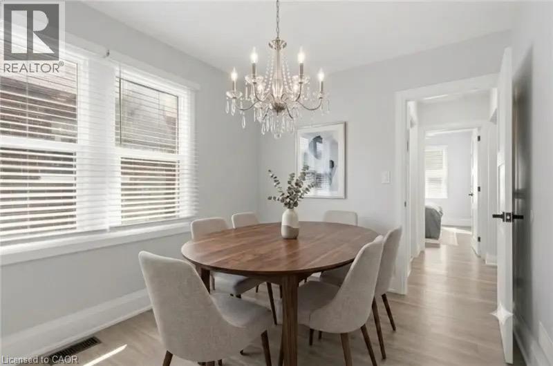 Virtually Staged - 58 Tragina Avenue S, Hamilton, ON - Indoor Photo Showing Dining Room