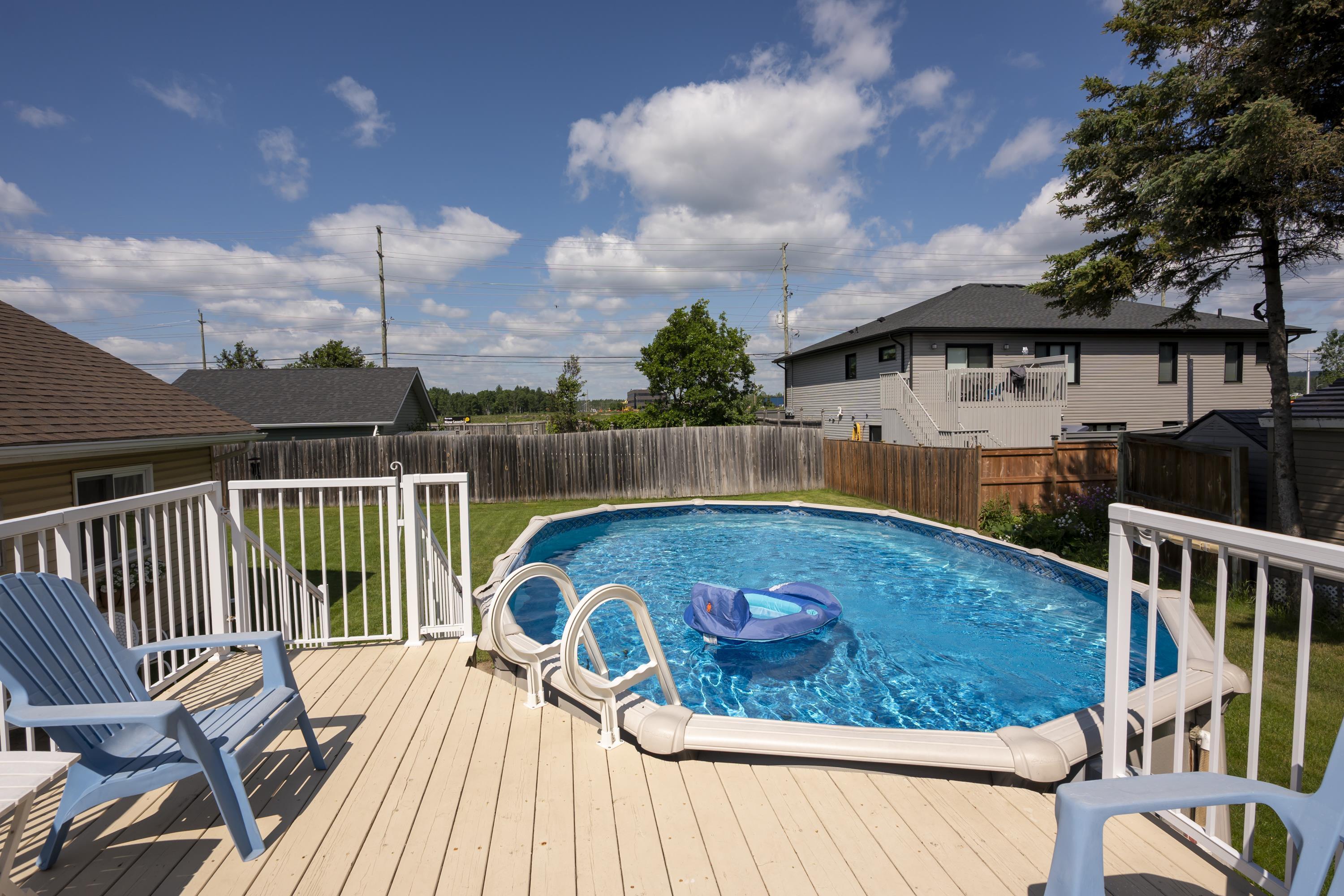 185 Ridgecrest Road, Thunder Bay, ON - Outdoor With Above Ground Pool With Deck Patio Veranda