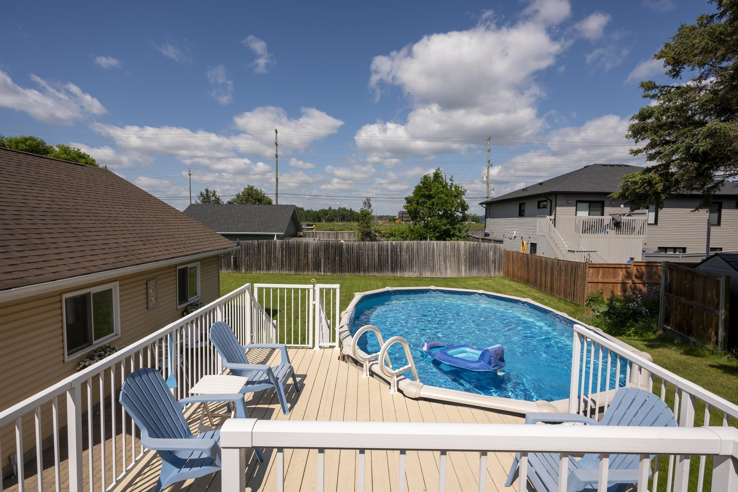 185 Ridgecrest Road, Thunder Bay, ON - Outdoor With Above Ground Pool With Deck Patio Veranda