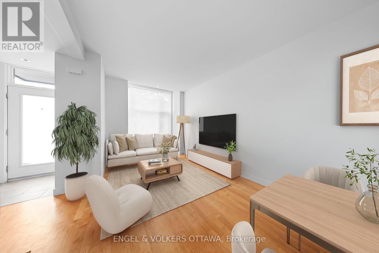 Virtually staged living room - 53 Vaughan Street, Ottawa, ON