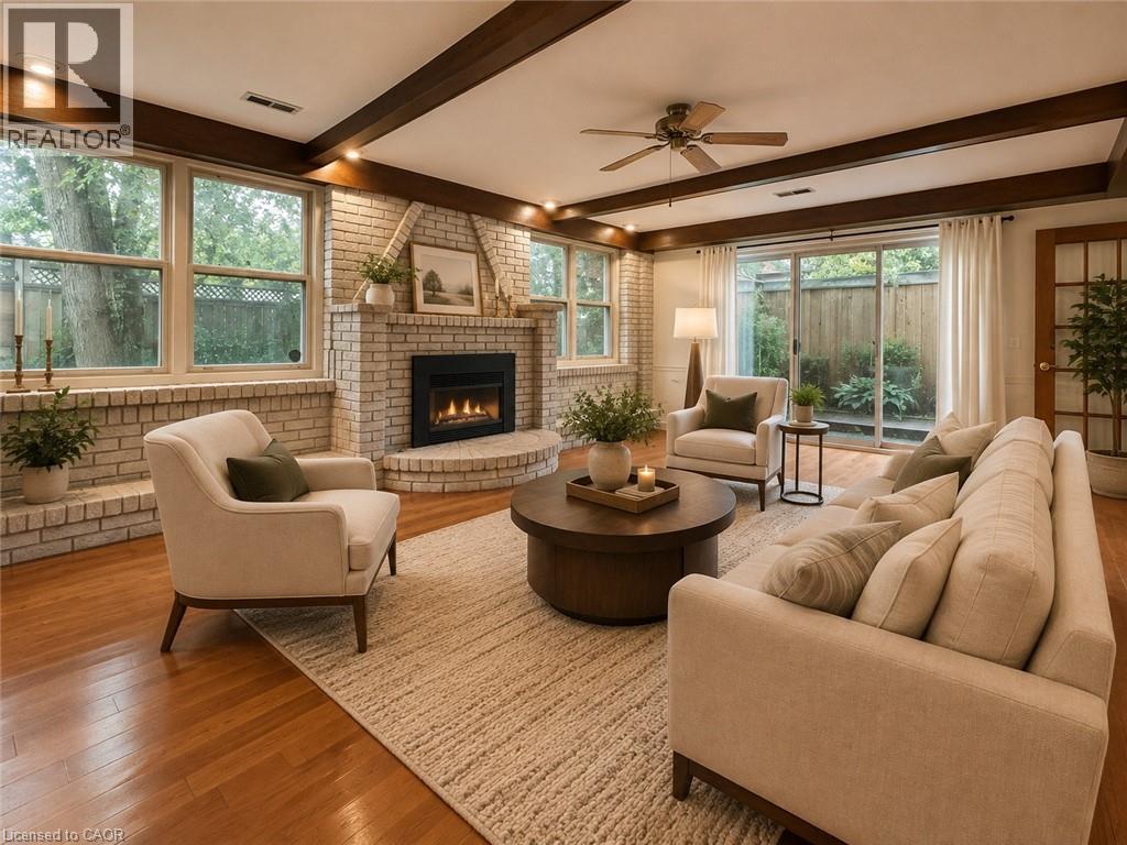Virtually Staged - 80 Maclennan Avenue, Hamilton, ON - Indoor Photo Showing Living Room With Fireplace