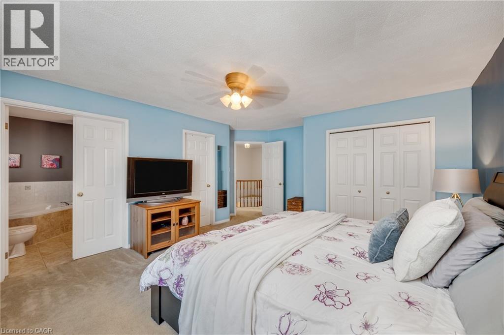 Carpeted room with light blue walls and a white ceiling - 409 Jacqueline Boulevard, Hamilton, ON